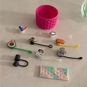 Bundle of 8 straw covers, boot, and spinner cover for Tumblers